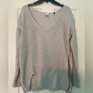 Cabi sweater gray asymmetrical zippers. Size M